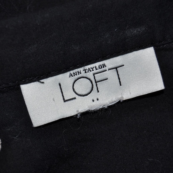 ANN TAYLOR Black Polka Dots Retro Blouse Top [C3] - Picture 4 of 6